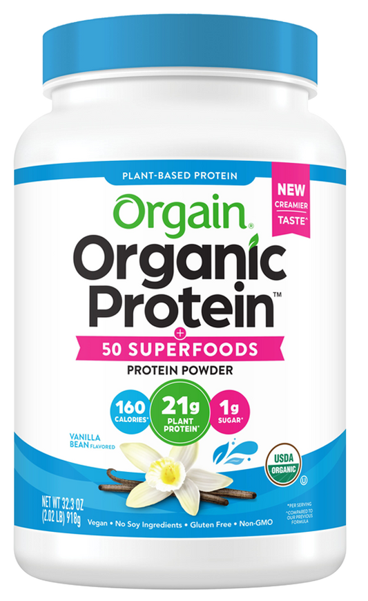 Organic Protein + Superfoods Protein Powder Plant Based Vanilla Bean 18 Servings
